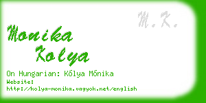 monika kolya business card